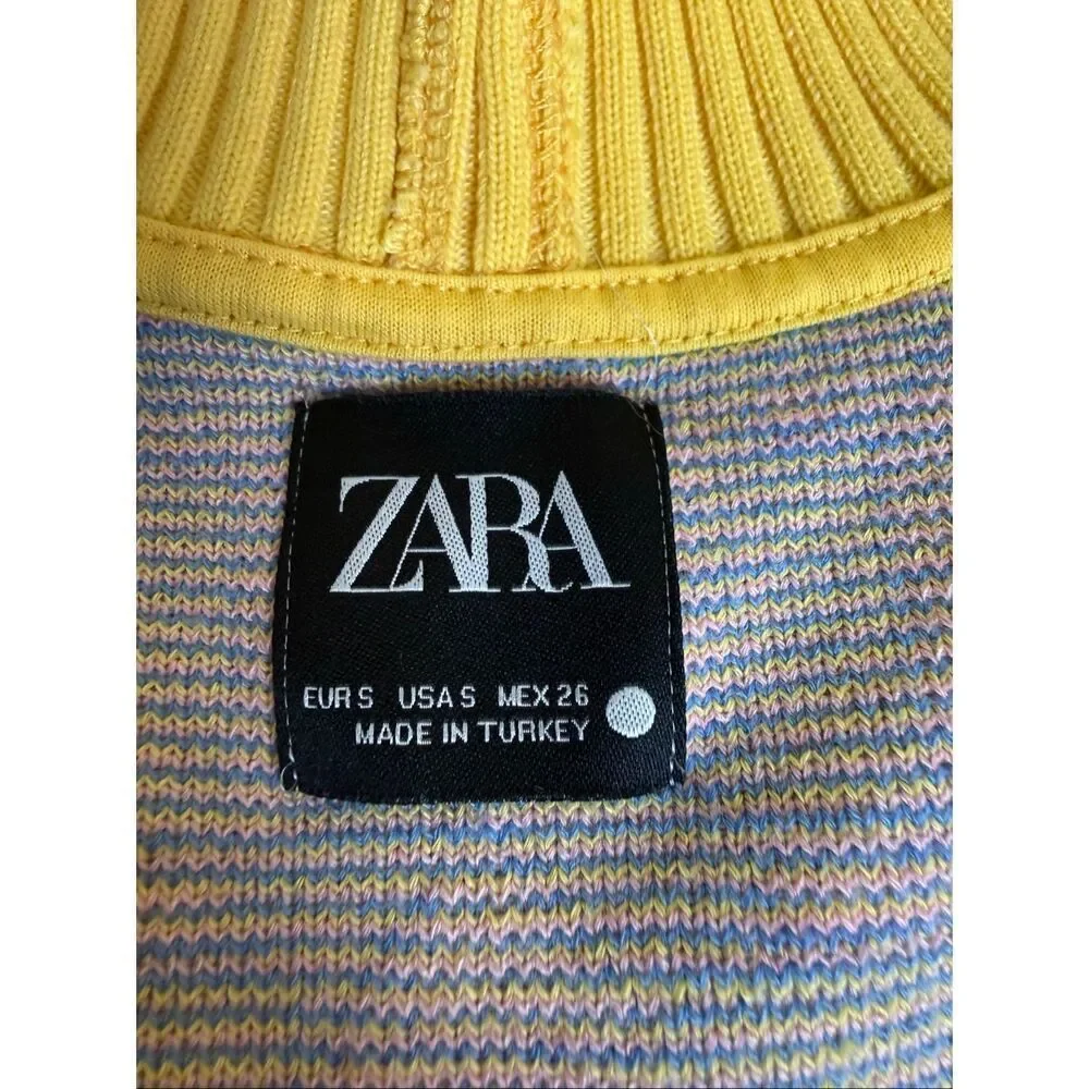 Zara Colorful Geometric Knit Button Sweater Vest Women Small